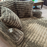 Chocolate Casual Chaise Accent Chair with Throw Pillows Chair