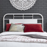 Queen Metal Headboard - Antique White