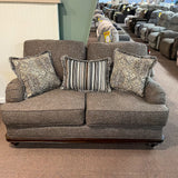Skyler Loveseat with Wood Trim