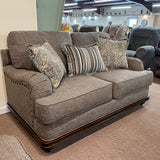 Skyler Loveseat with Wood Trim