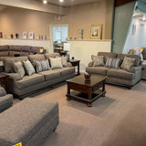 Skyler Loveseat with Wood Trim