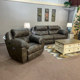 Amity Dusty Power Reclining & Power Headrest Loveseat Console