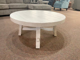 Modern White Farmhouse Splay Leg Round Cocktail