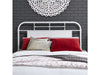 King Metal Headboard - White