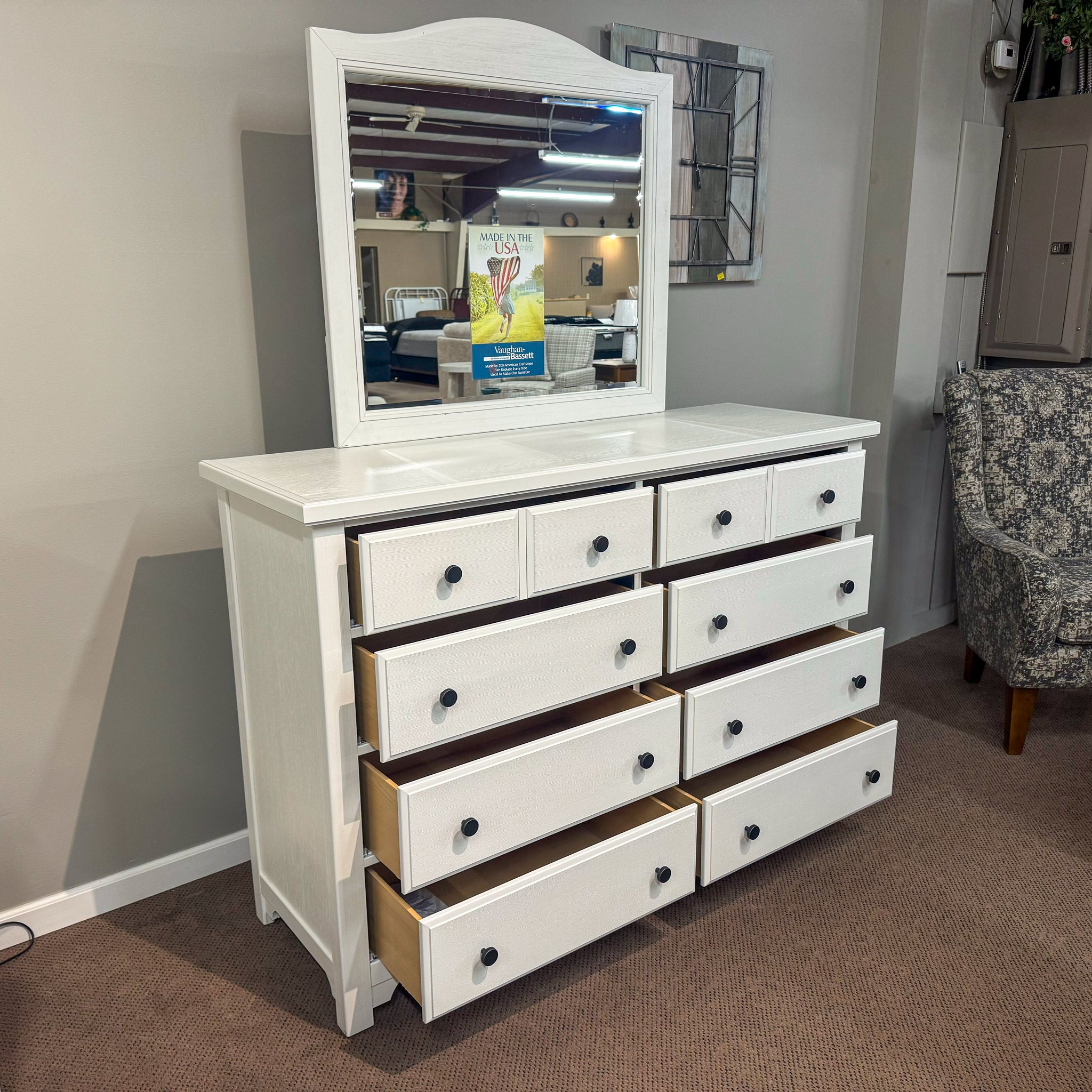 farmhouse white dresser Cool Farmhouse Dresser & Mirror