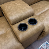 Maverly Pecan Reclining Loveseat with Cupholder