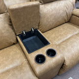 Maverly Pecan Reclining Loveseat with Cupholder