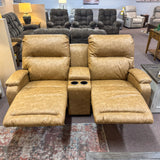 Maverly Pecan Reclining Loveseat with Cupholder