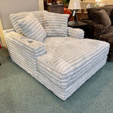 Gray Casual Chaise Accent Chair with Throw Pillows Chair