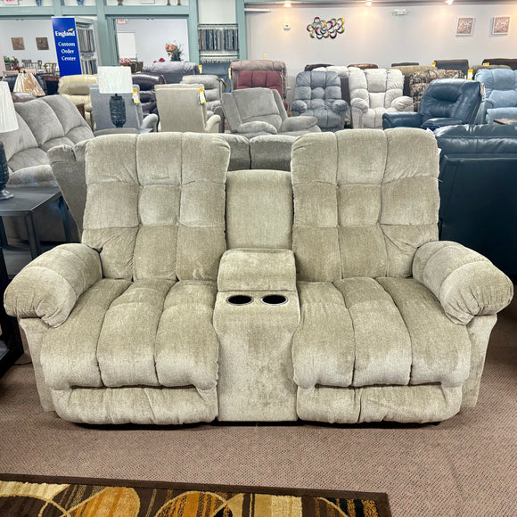 Everlasting Platinum Power Reclining Loveseat with Console