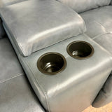 Steel Leather Unity Console Power Reclining Loveseat