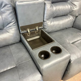 Steel Leather Unity Console Power Reclining Loveseat
