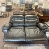 Leya Gunmetal Power Reclining Sofa & Loveseat