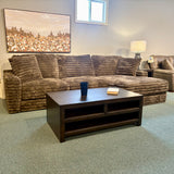 Chocolate Casual Chaise Sofa