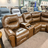 Camel Leather Bodie Reclining Sectionals