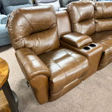 Camel Leather Bodie Reclining Sectionals