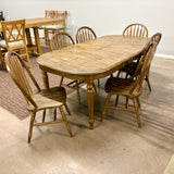 Rustic Chenille Leg Table & 6 Chairs