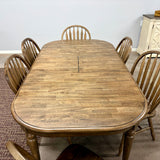 Rustic Chenille Leg Table & 6 Chairs