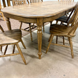 Rustic Chenille Leg Table & 6 Chairs