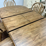 Rustic Chenille Leg Table & 6 Chairs