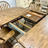 Rustic Chenille Leg Table & 6 Chairs