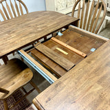 Rustic Chenille Leg Table & 6 Chairs