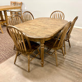 Rustic Chenille Leg Table & 6 Chairs