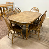 Rustic Chenille Leg Table & 6 Chairs