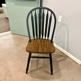 Black Chenille Leg Table & 6 Chairs