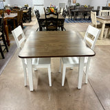 Transitional White Table & 2 Chairs