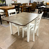 Transitional White Table & 2 Chairs
