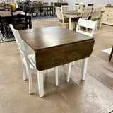 Transitional White Table & 2 Chairs