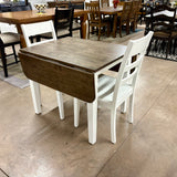 Transitional White Table & 2 Chairs