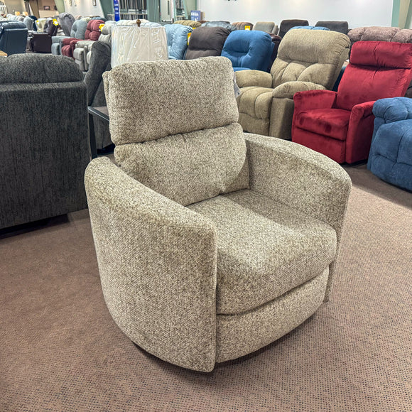 Corllini Taupe Swivel Recliner