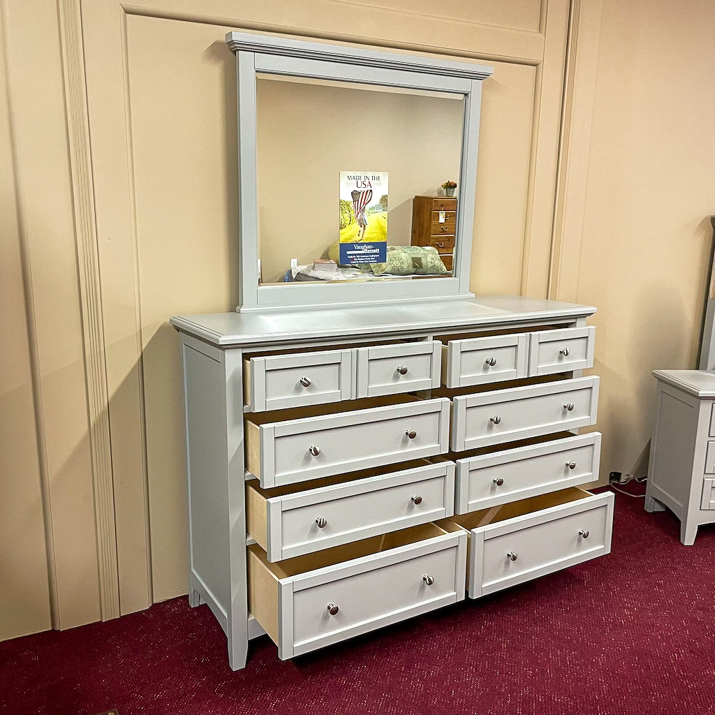 Moe Grey Triple Dresser & Mirror Moe Grey Triple Dresser & Mirror
