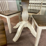 Simple Pedestal Leg Table & 4 Chairs