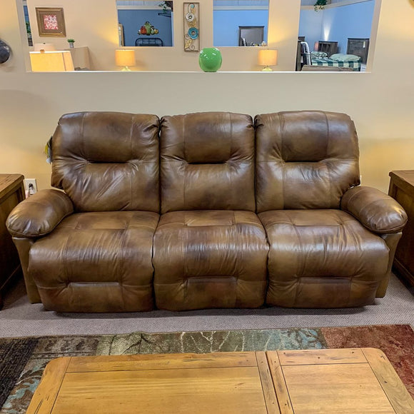 Leather Saddle Zaynah Power Reclining Sofa