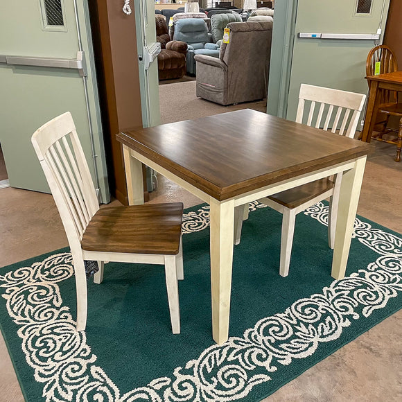 Simple Turning Leg Table & 2 Chairs