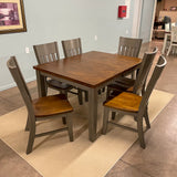 Gray Casanova Leg Table & 6 Chairs