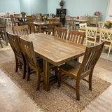 Rustic Lodge Fixed Top Dining Table & 6 Chairs