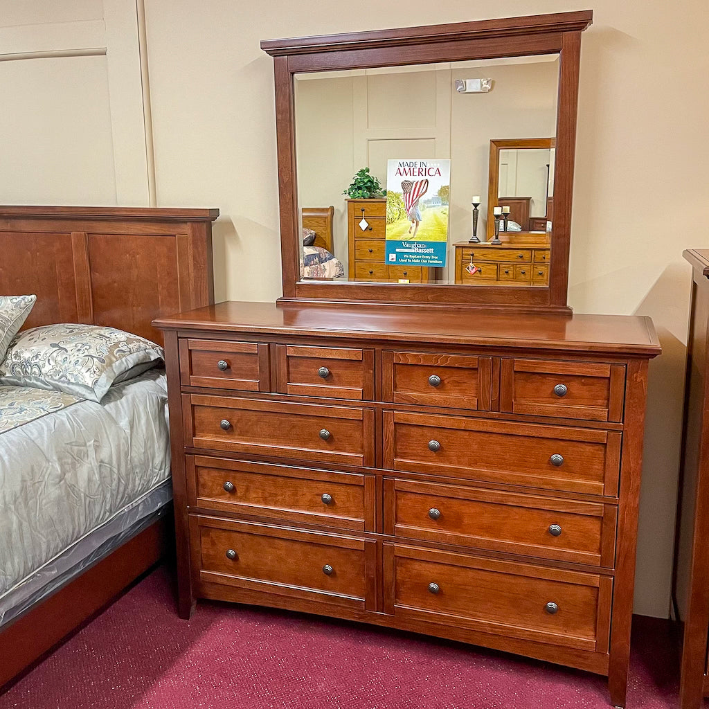 Moe Cherry Triple Dresser & Mirror Moe Cherry Triple Dresser & Mirror