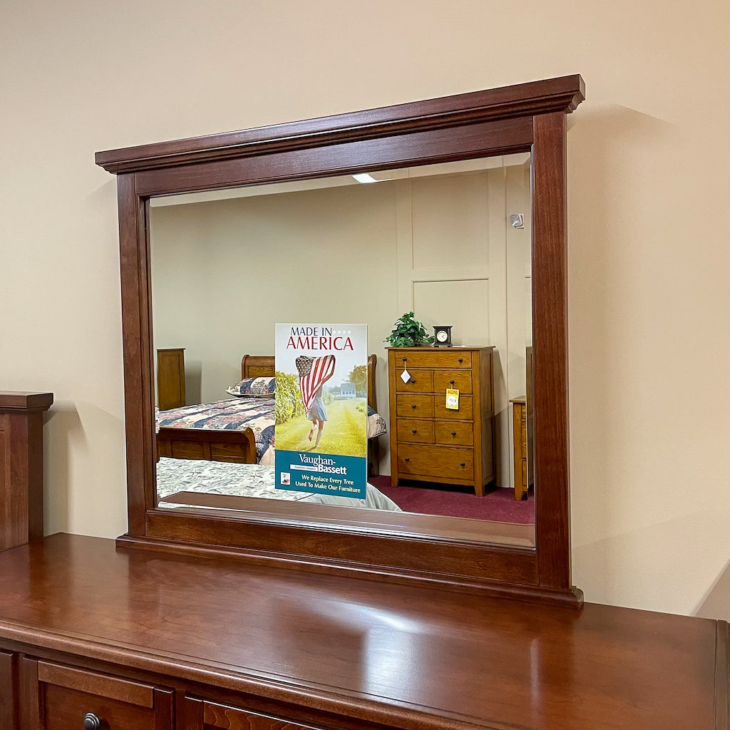 wood dresser and mirror Moe Cherry Triple Dresser & Mirror