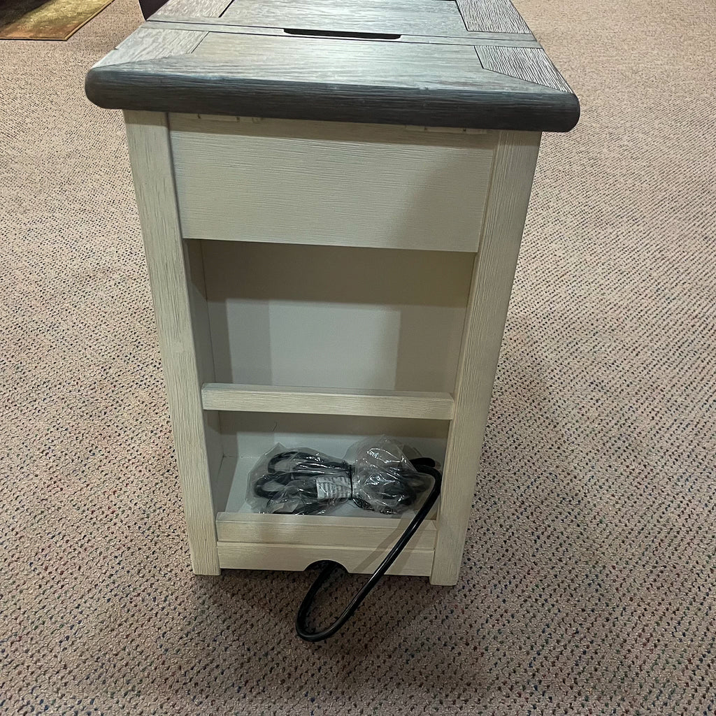 Brookstone Chairside End Table with USB Ports Outlets