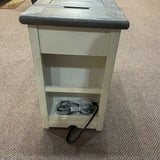 Brookstone Chairside End Table with USB Ports & Outlets