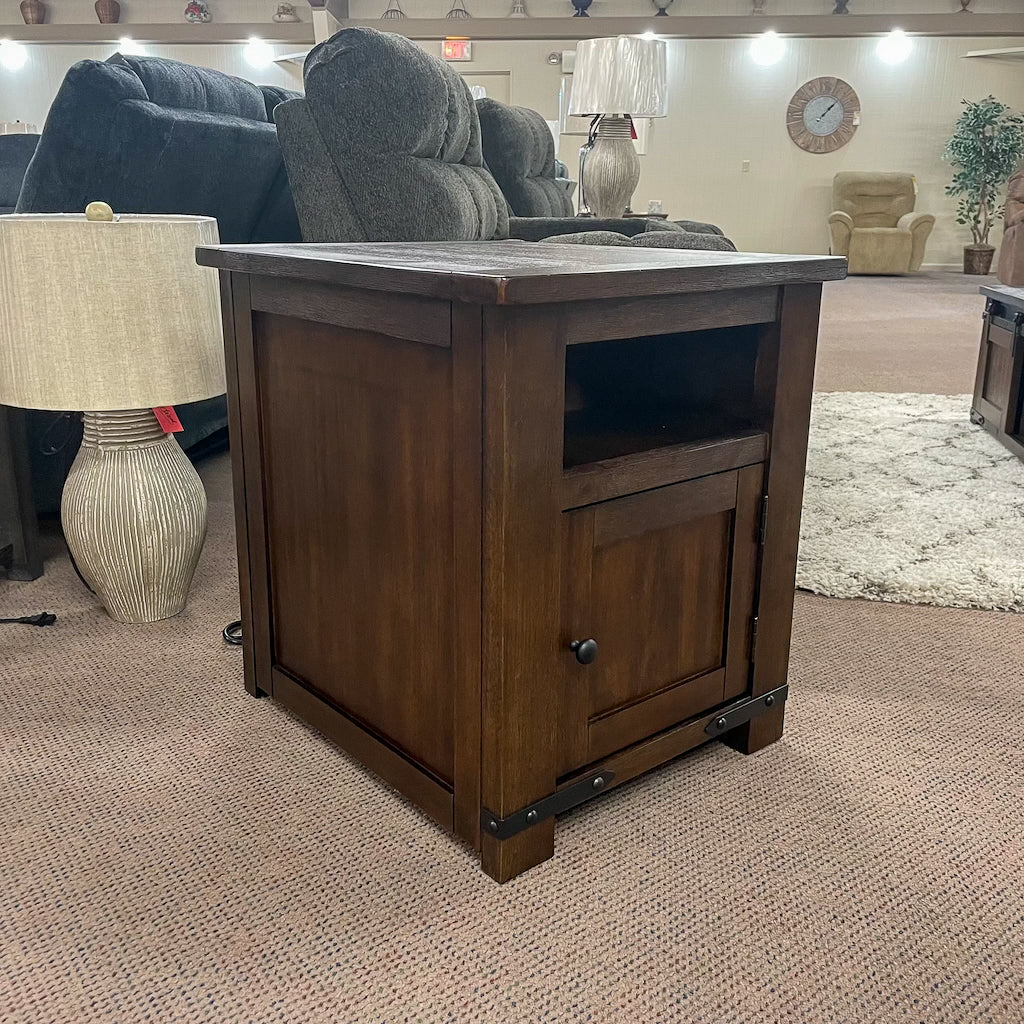 Stoneford end table with storage discount