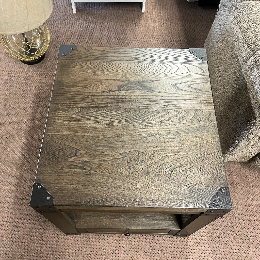Stoneford end table with storage discount