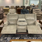 Genet Oat Reclining Sofa with Cup Holder