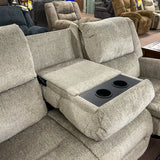 Genet Oat Reclining Sofa with Cup Holder