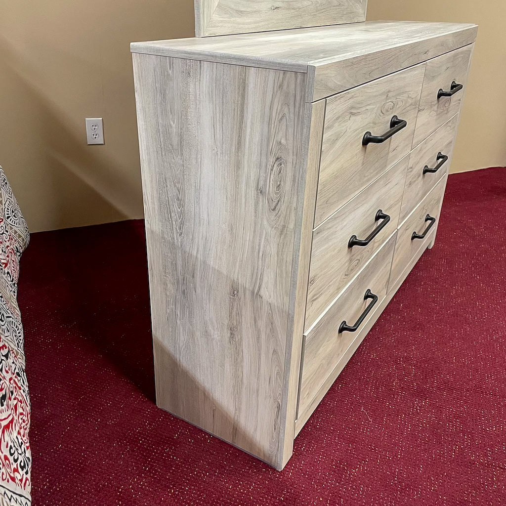 signature design by ashley cambeck 6 drawer dresser in whitewash Signature Design by Ashley Cambeck 6-Piece Whitewash Queen Panel Bed Set